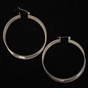 Lia Sophia silver twist hoop earrings